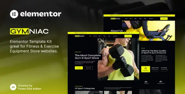 Gymniac – Fitness &amp; Exercise Equipment Store Elementor Template Kit