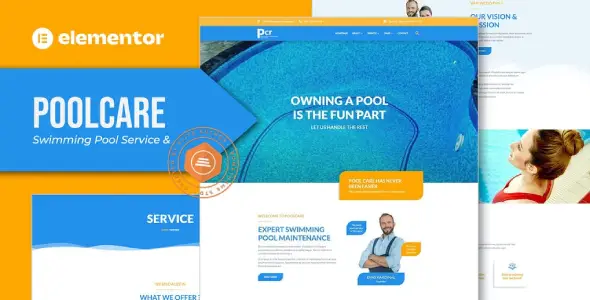 Poolcare – Swimming Pool Service &amp; Maintenance Elementor Template Kit