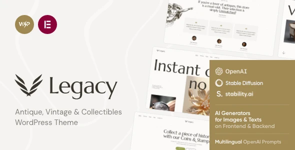 Legacy – Antique, Vintage &amp; Collectibles WordPress Theme