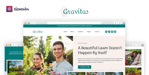 Gravitas – Garden &amp; Landscape Design Elementor Template Kit