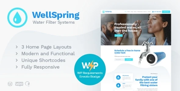 WellSpring | Aqua Filters &amp; Drinking Water Delivery WordPress Theme