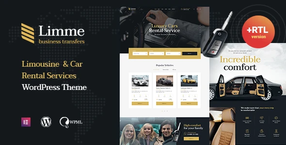 Limme – Limousine Transfers &amp; Car Dealer WordPress Theme + RTL