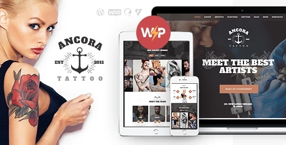 Ancora | Tattoo Salon &amp; Shop WordPress Theme