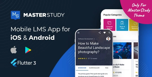 MasterStudy LMS Mobile App – Flutter v.3 iOS &amp; Android