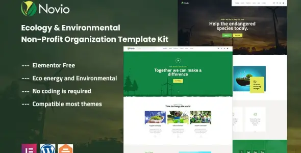 Novio – Ecology &amp; Environmental Non-Profit Organization Template Kit