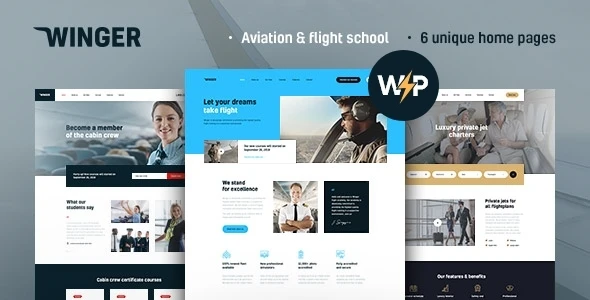 Winger – Aviation &amp; Flight School WordPress Theme