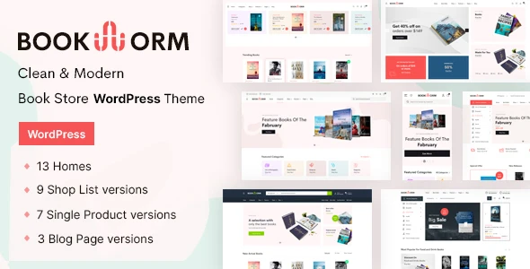 Bookworm – Bookstore &amp; Bookshop WooCommerce Theme