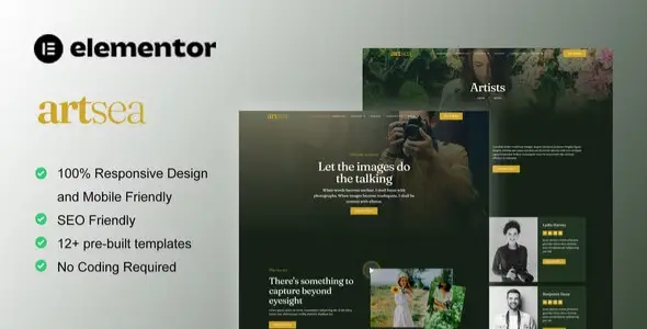 Artsea – Photography &amp; Art Gallery Elementor Template Kit