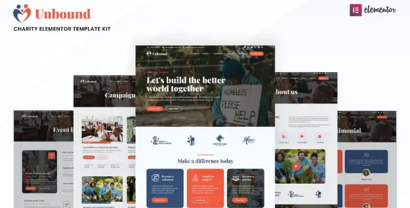 Unbound – Charity &amp; Nonprofit Elementor Template Kit