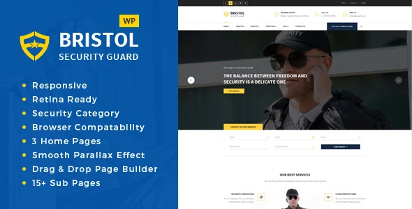Bristol – Security &amp; Guarding Services WordPress Theme