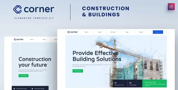 Corner – Construction &amp; Building Elementor Template Kit