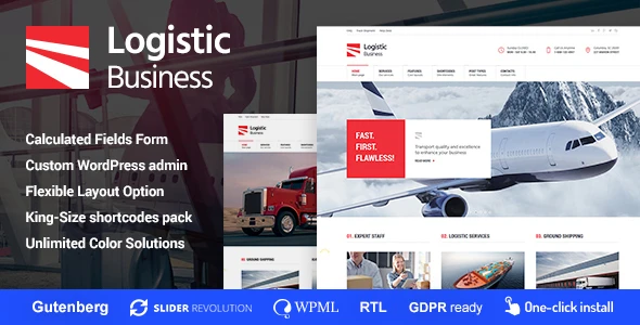 Logistic Business – Transport &amp; Trucking Logistics WordPress Theme