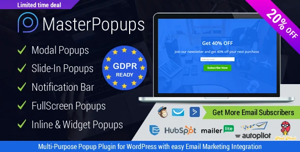 Popup Plugin for WordPress &amp; Popup Editor – Master Popups for Email Subscription