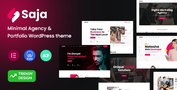 Saja – Minimal Agency &amp; Portfolio WordPress Theme + RTL