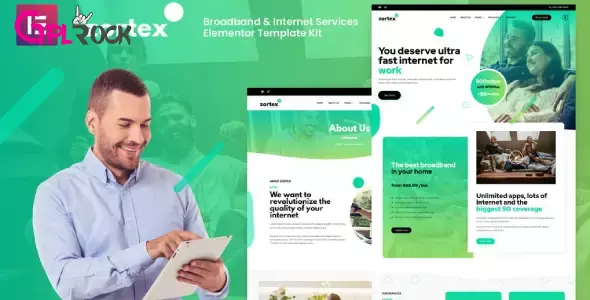 Zortex – Broadband &amp; Internet Services Elementor Template Kit