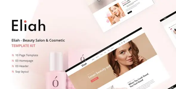 Eliah – Beauty Salon &amp; Cosmetic Elementor Template Kit