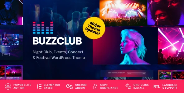 Buzz Club – Night Club, DJ &amp; Music Festival Event WordPress Theme