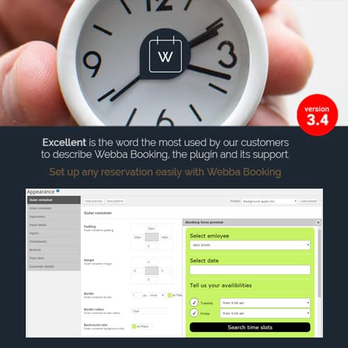 Webba Booking – WordPress Appointment &amp; Reservation plugin