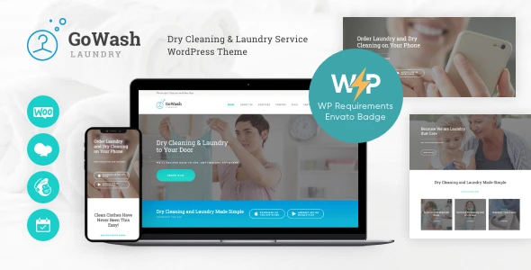GoWash | Dry Cleaning &amp; Laundry Service WordPress Theme