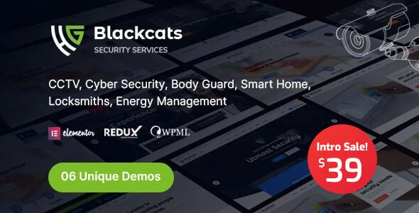 Blackcats – CCTV &amp; Security WordPress Theme