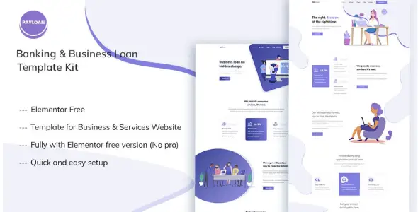 Payloan – Banking &amp; Business Loan Elementor Template Kit