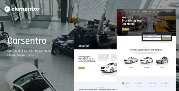 Carsentro – Car Dealer &amp; Listing Company Elementor Template Kit