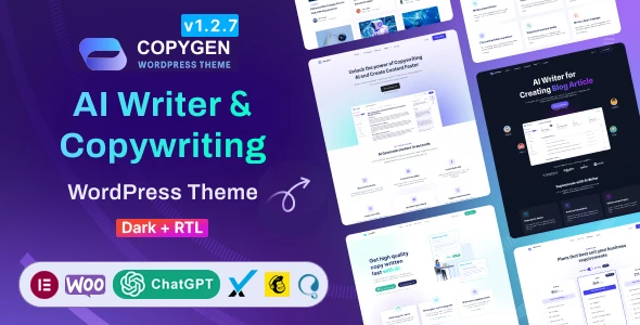 CopyGen – AI Writer &amp; Copywriting Landing Page WordPress Theme