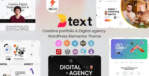 Btext – Creative Portfolio &amp; Digital Agency WordPress Elementor Theme
