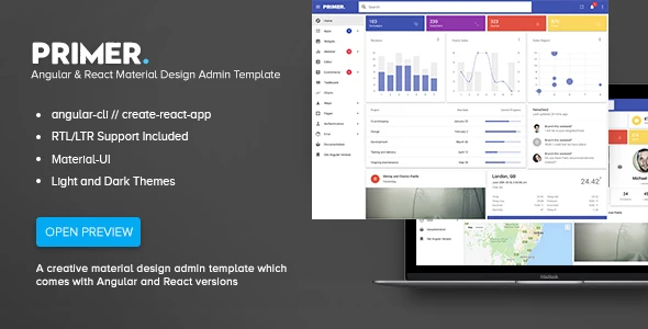 Primer – Angular &amp; React Material Design Admin Template