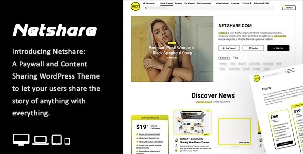 Netshare – WordPress Theme for Paywalls and Content Sharing