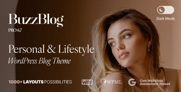 Buzz – Personal &amp; Lifestyle WordPress Blog Theme with Dark Mode
