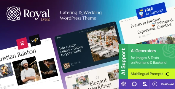 Royal Event | Catering &amp; Wedding Chef WordPress Theme