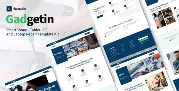 Gadgetin – Smartphone &amp; Computer Repair Elementor Template Kit