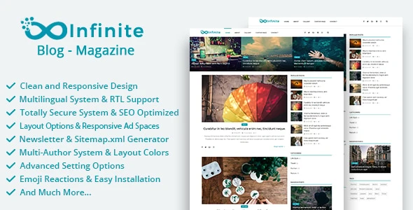 Infinite – Blog &amp; Magazine Script