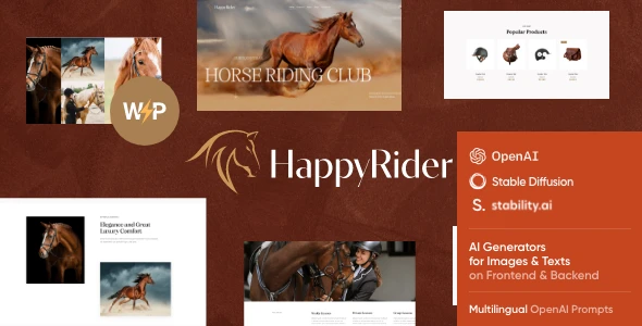 Happy Rider – Horse School &amp; Equestrian Center WordPress Theme