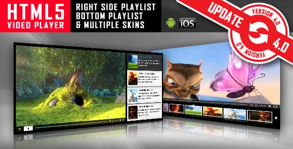 HTML5 Video Player with Playlist &amp; Multiple Skins