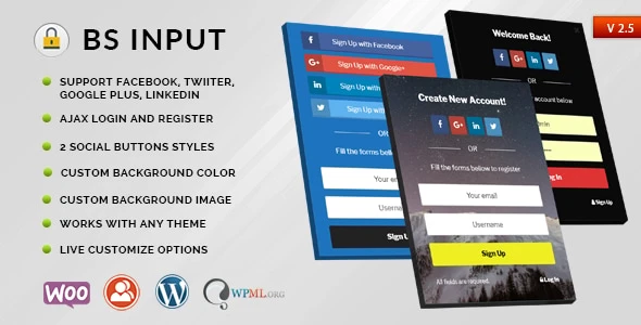 BS Input – Social Login and Register Popup With Shortcode &amp; Site Locker