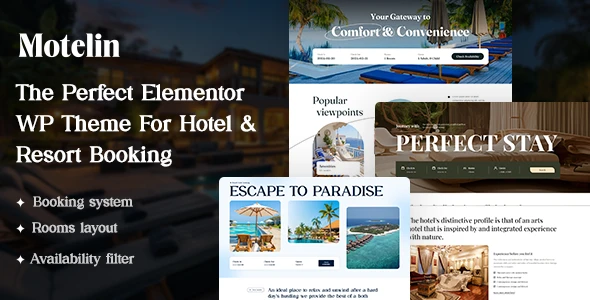 Motelin – Hotel &amp; Resort Booking Elementor WordPress Theme