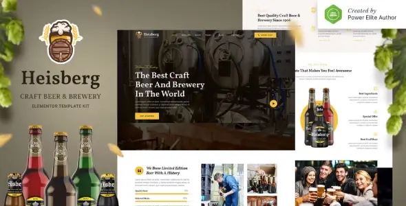 Heisberg – Craft Beer &amp; Brewery Elementor Template Kit