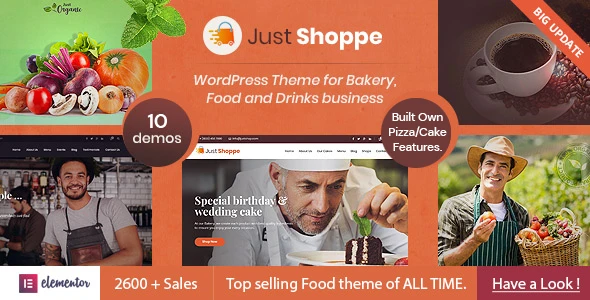 Justshoppe – Elementor Cake, Bakery &amp; Food WordPress