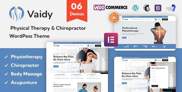 Vaidy – Physical Therapy &amp; Chiropractor WordPress Theme