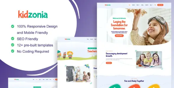 Kidzonia – Kindergarten &amp; Child Care Elementor Template Kit