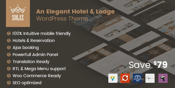 Solaz – An Elegant Hotel &amp; Lodge WordPress Theme