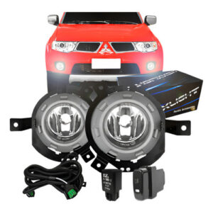 Kit Farol Milha L200 Triton 2007 2008 2009 2010 Aro Cinza