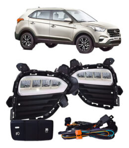 Kit Farol Milha Auxiliar Creta 2017 2018 2019 Com Led